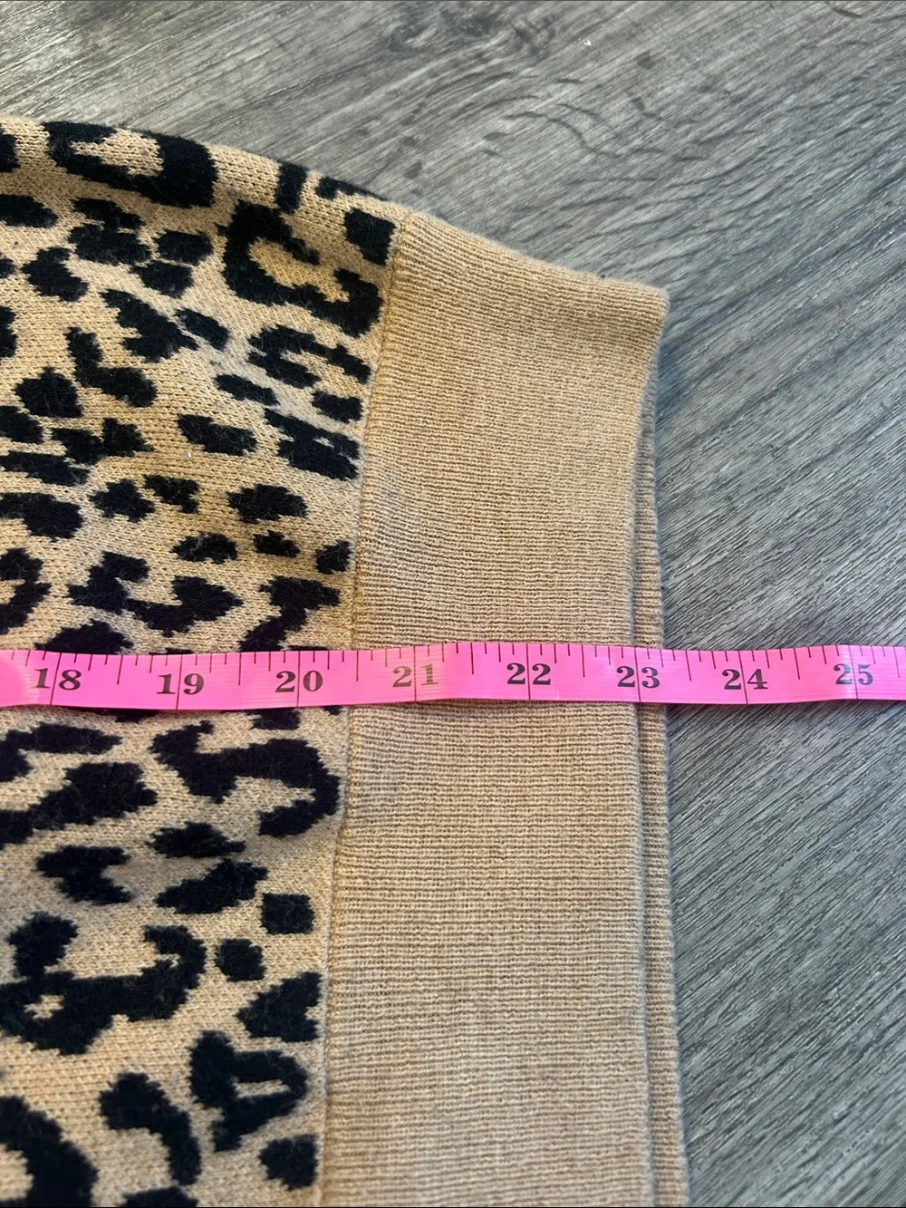 J. Crew Leopard Print Merino Wool Blend Sweater XS Tan Black Animal Pullover
